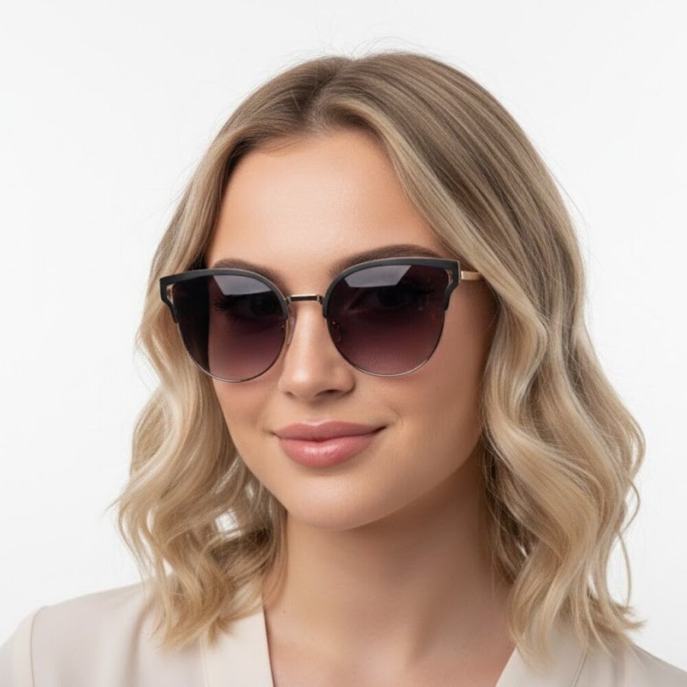 New York & Company Women's Womens Metal Cat Eye Sunglasses NWT